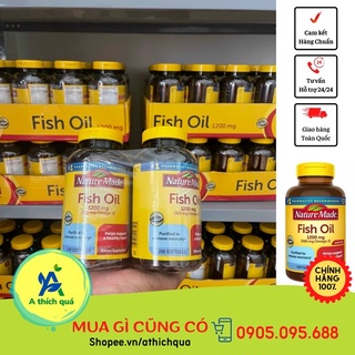 Viên dầu cá nature made fish oil 1200mg 360mg omega 3 - dầu cá fisd oil - 200 viên