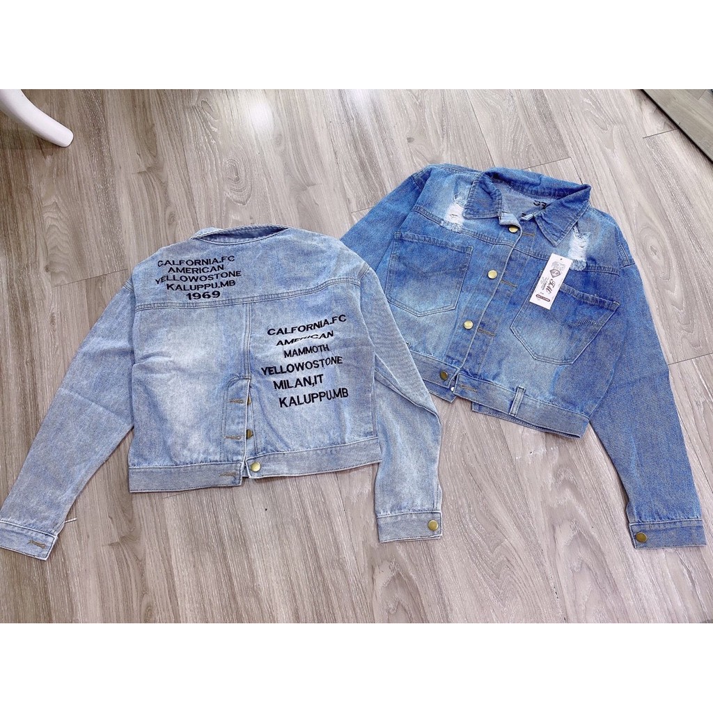 Áo Khoác Nữ Jeans Cao Cấp Phối Chữ Thêu Siêu Hót Mẫu Mới 2020-Hàng Có Sẵn Ảnh Thật