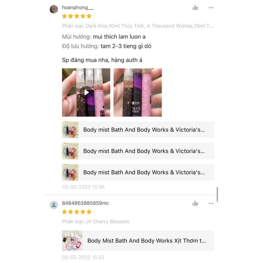 Xịt thơm Body Mist White Jasmine - Bath & Body Works