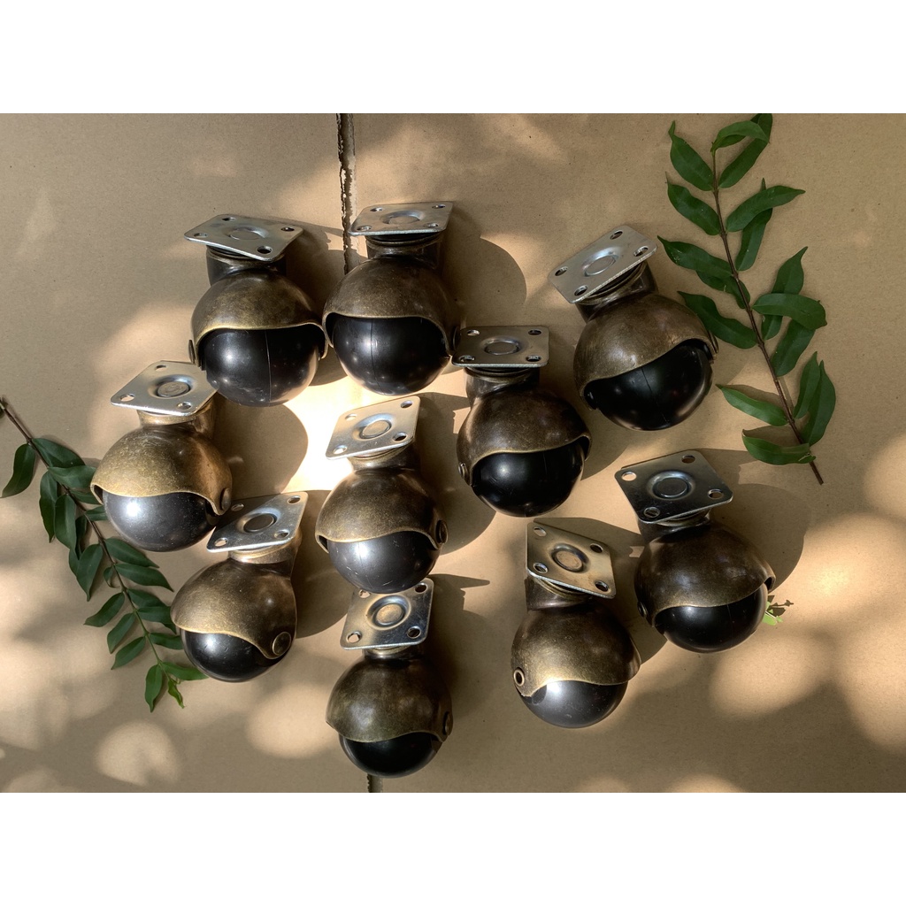 Bánh xe cầu tròn đế vuông không khoá phi 50mm