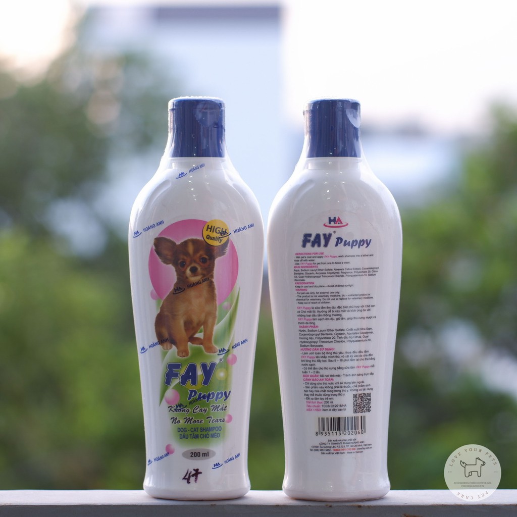 Sữa tắm Fay Puppy dành cho chó con, chó mắt lồi không cay mắt 200ml