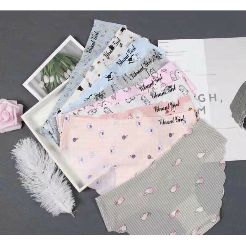 [Video Tự Quay]Quần Lót Nữ Su Điều Hòa Kute-Thun Lạnh Không Đường May Siêu Mát Lạnh túi zip