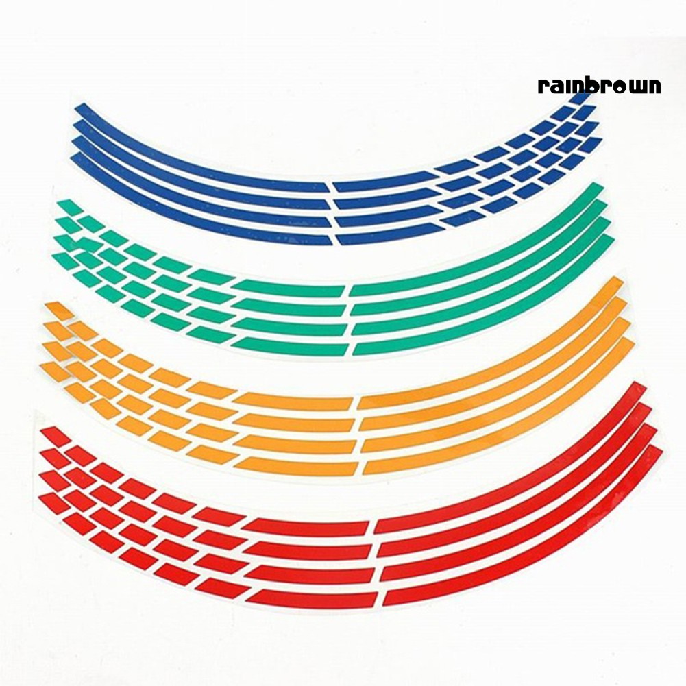 Set 16 Cuộn Băng Keo Màu Phản Quang Dán Vành Bánh Xe