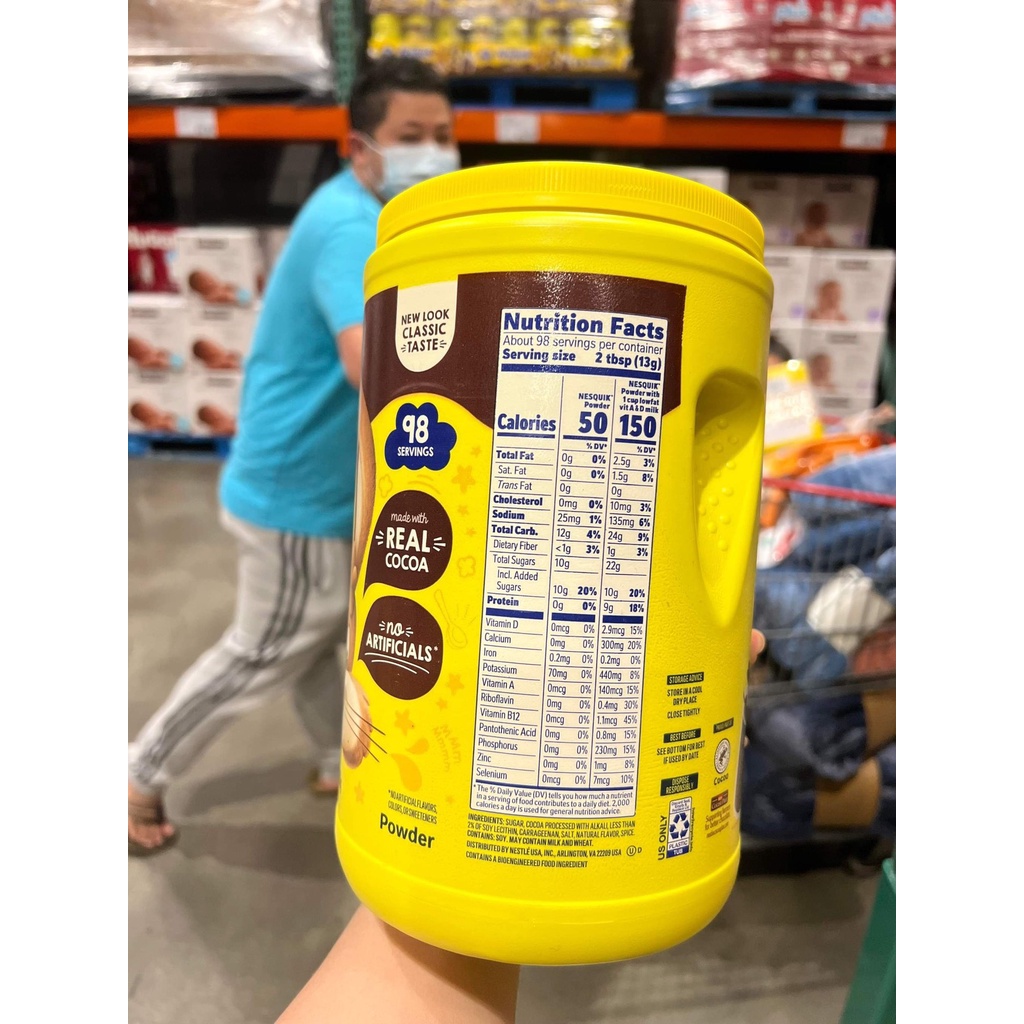 Bột cacao Nestlé Nesquik date 5/2025 Classic Taste Is Back 1.275kg mẫu mới - EDS Hàng Mỹ