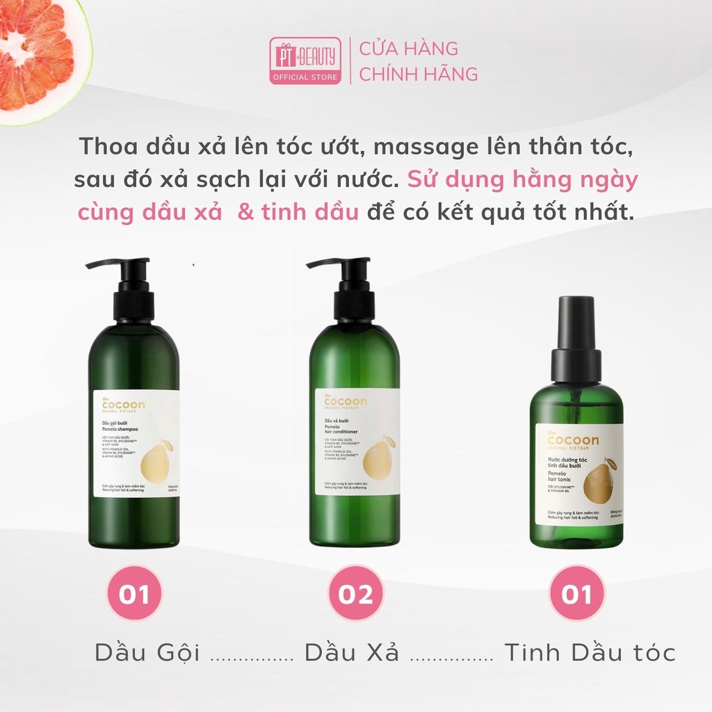 Dầu xả bưởi Cocoon giúp cung cấp dưỡng chất và bổ sung độ ẩm cho tóc 310ml