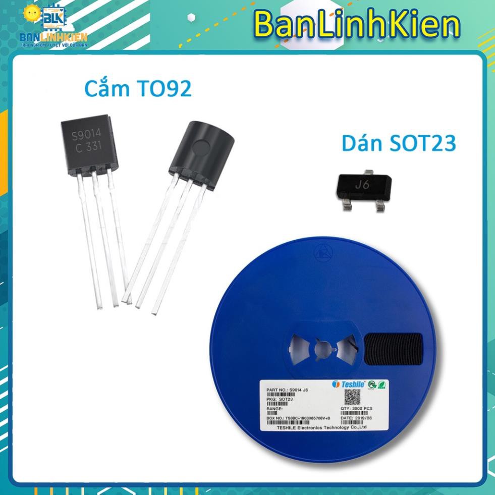 Bộ 10 transistor S9014 TO92/ SOT23 TRANS NPN 0.1A 45V A1 | BigBuy360 - bigbuy360.vn