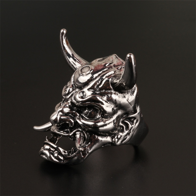 Nhẫn Hình Đầu Lâu Phong Cách Samurai Cổ Điển Có Thể Điều Chỉnh Dành Cho Nam Nữ