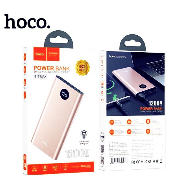 {HÀNG SALE SỐC} Sạc pin dự phòng 12000mah Hoco B16 max chính hãng