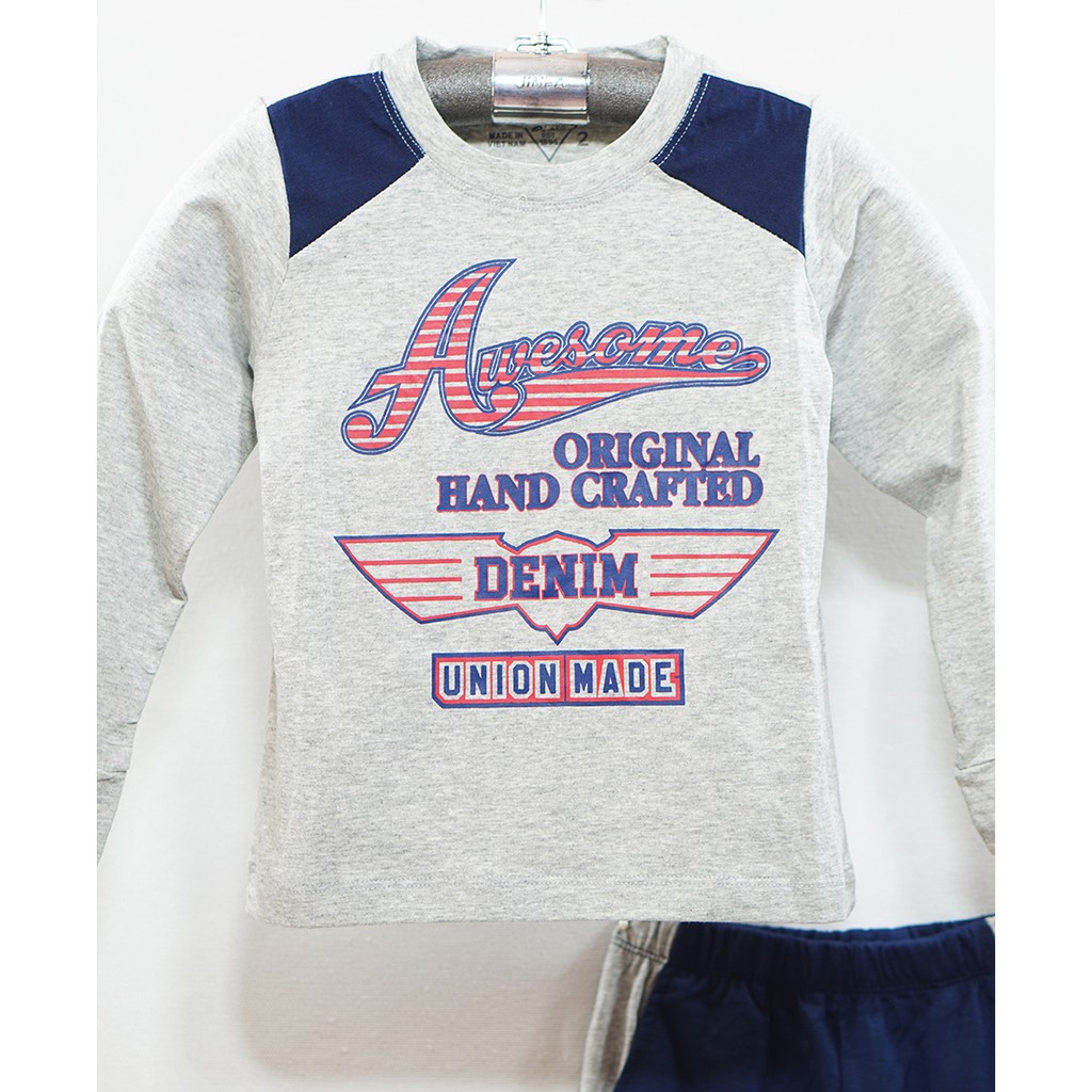 Bộ thun thể thao tay dài bé trai