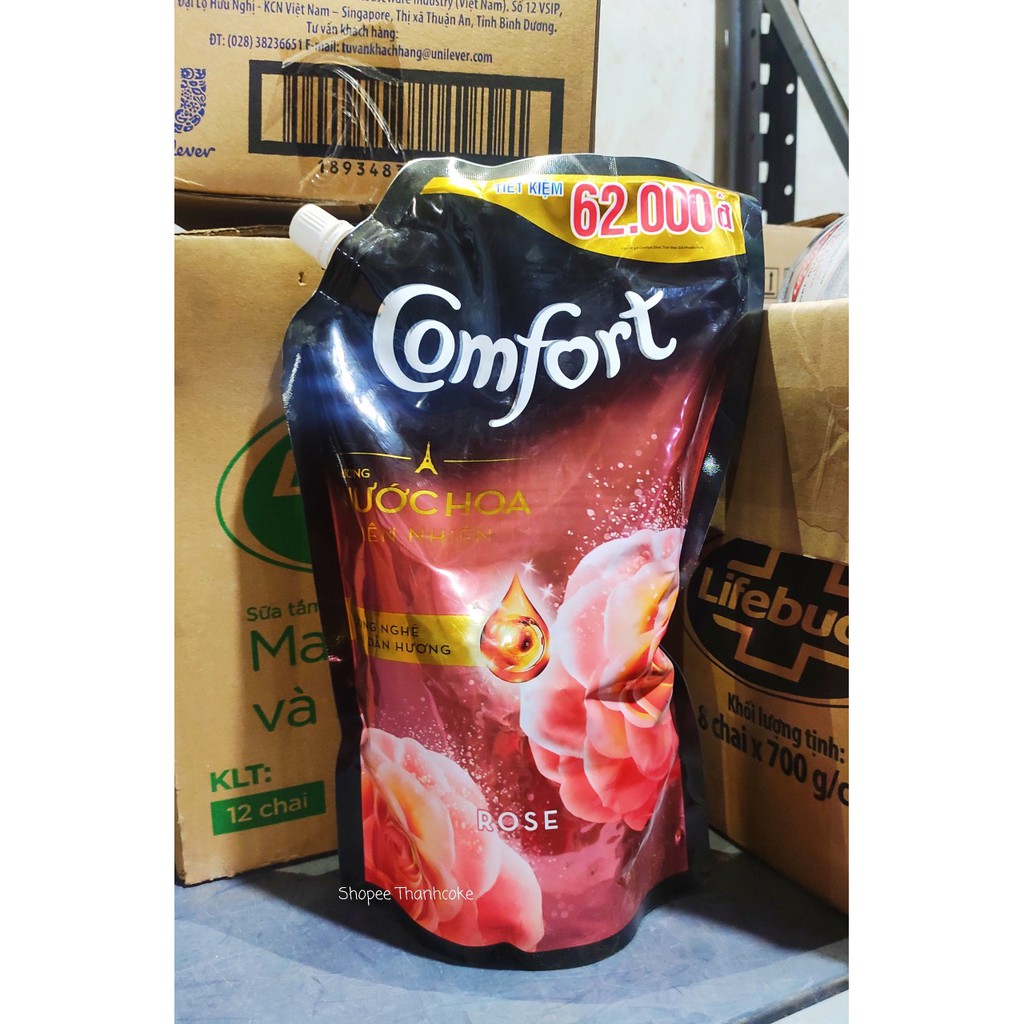 COMFORT Nước Xả Vãi Hương Nước Hoa Thiên Nhiên Sophia, Bella, Hoa Hồng Rose, Lillie 1.5 lít túi có nắp vặn