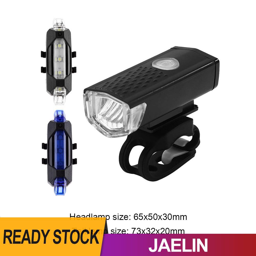 Bộ Đèn Cảnh Báo An Toàn Gắn Phía Trước Và Sau Xe Đạp Sạc Lại Được