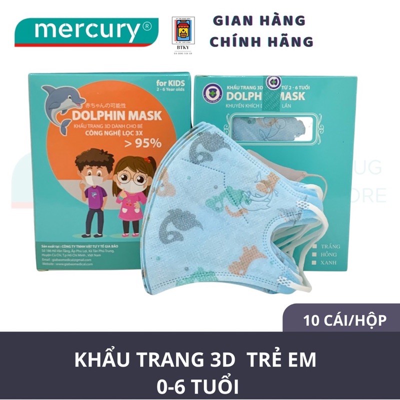 Khẩu trang 3D DOLPHIN MASK hoạ tiết khủng long dễ thương - DÀNH CHO BÉ TỪ 6 TUỔI TRỞ XUỐNG | BigBuy360 - bigbuy360.vn