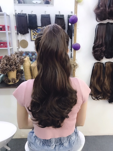 Ngoạm tóc giả xoăn dài n255( ảnh thật)
