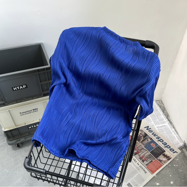 Áo Thun Tay Ngắn Cổ Tròn Dáng Rộng Họa Tiết Kẻ Sọc Màu Sắc Đơn Giản Phong Cách Hàn Quốc Thời Trang Cho Nam