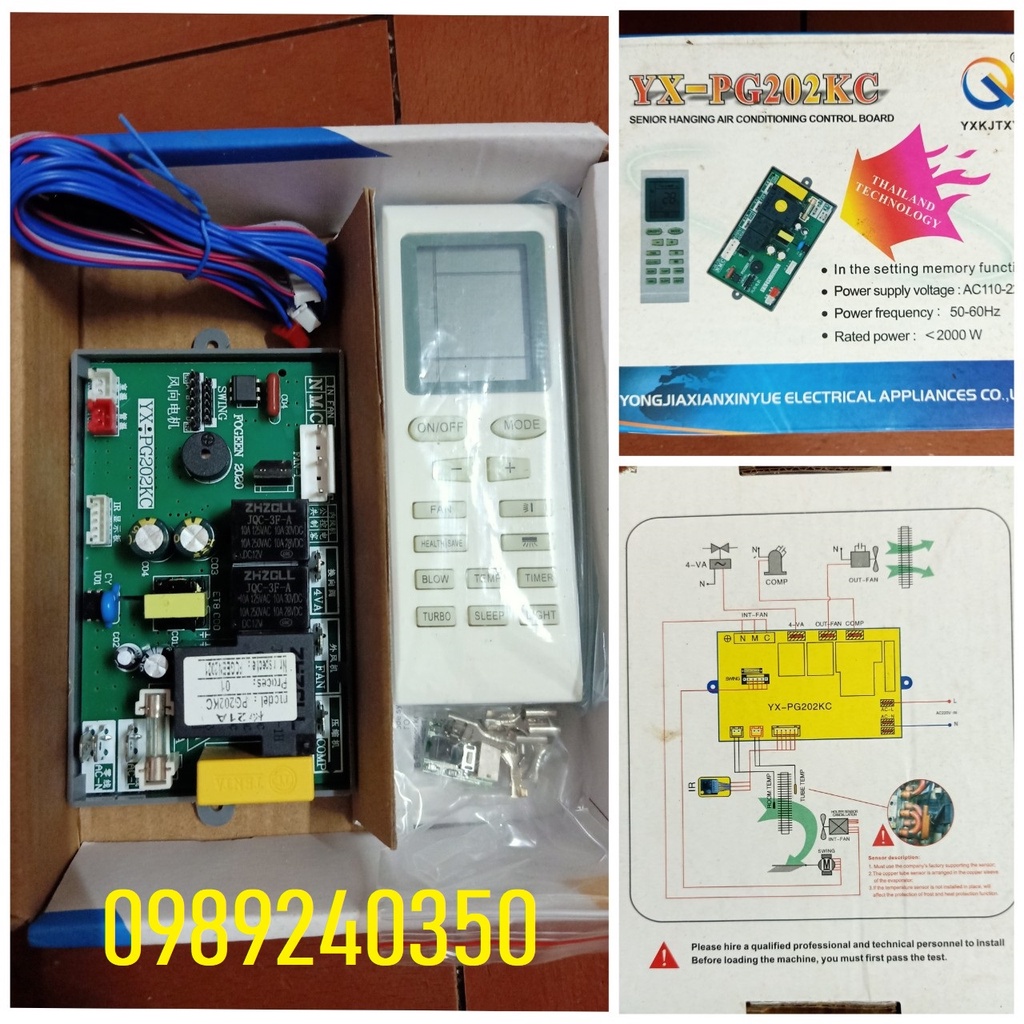 Bo mạch đa năng điều hòa 6 dây PG-202KC loai không có hiển thị