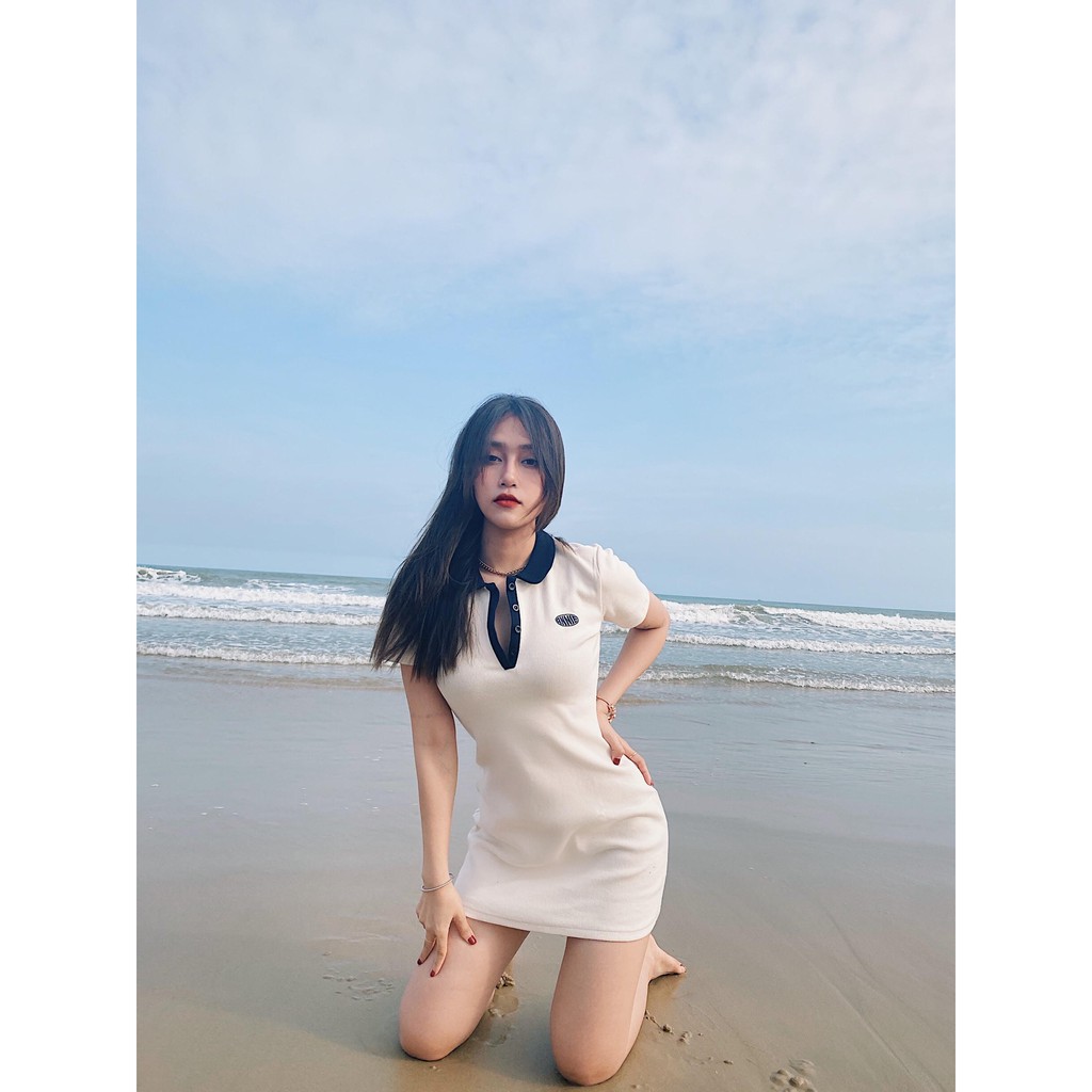 Anniegals - Đầm polo màu kem - Polo Beige Dress | BigBuy360 - bigbuy360.vn