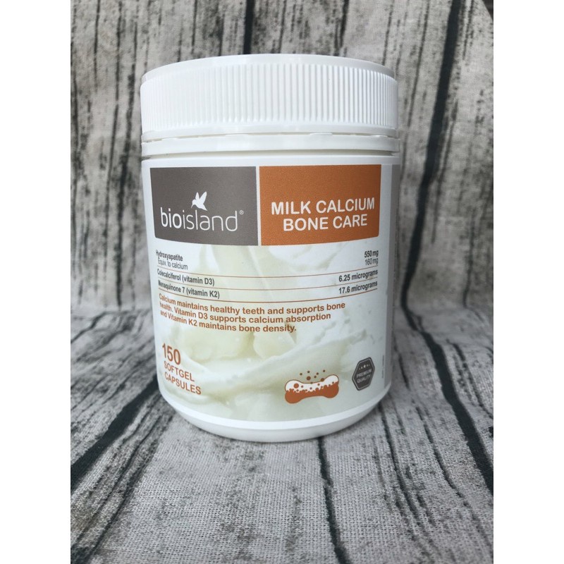MILK CALCIUM BONE CARE BIOISLAND - CANXI SỮA BIO ISLAND CHO NGƯỜI LỚN - CANXI HỮU CƠ CHO BÀ BẦU