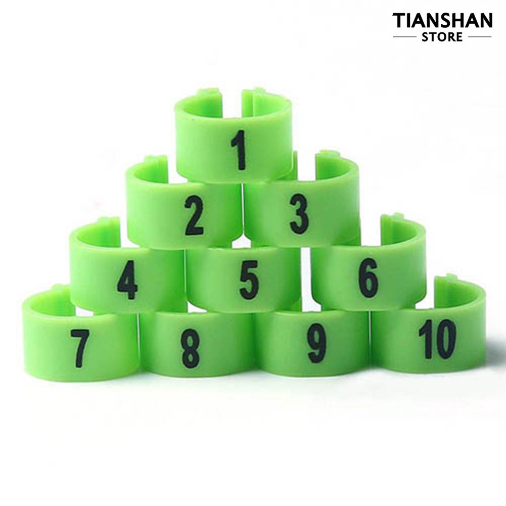 Phụ kiện thú cưng Bird Poultry Parrot Chicks Plastic 1-100 Numbered Pigeon Leg Bands Rings 