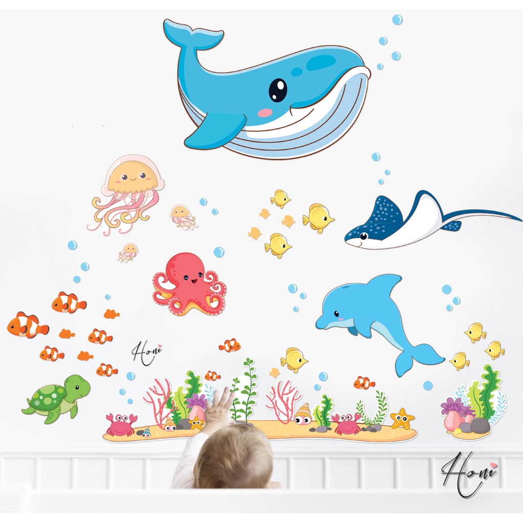 Decal dán tường cho Bé - Dán tường động vật, chữ cái, chữ số, thước đo chiều cao
