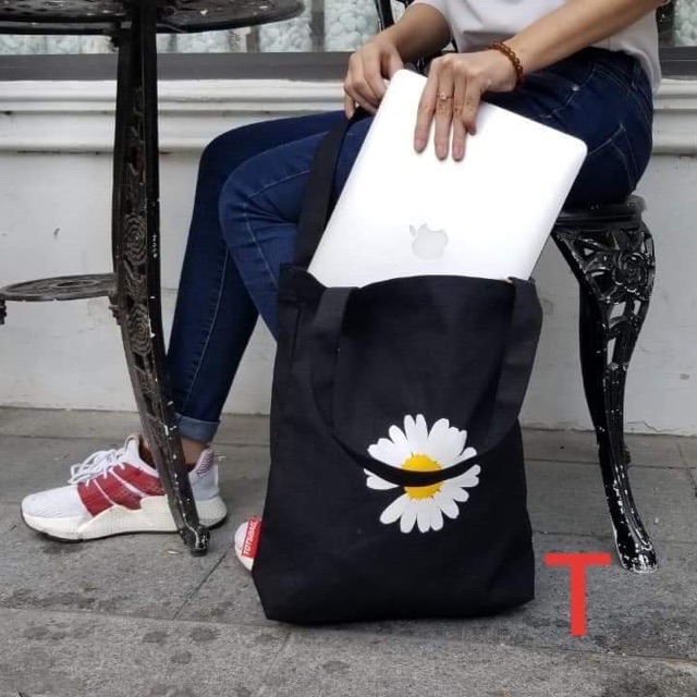 [FREESHIP ĐƠN TỪ 50K] [Túi tote] Túi vải hoa cúc khuyết DTR0320 1