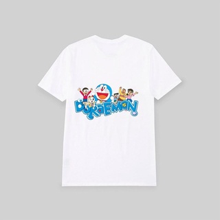 Áo thun phông trắng in hình Doraemon anime