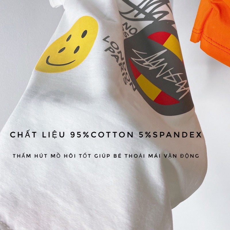 Áo cộc tay bé trai 10-35kg chất liệu cotton thoáng mát cho bé usa