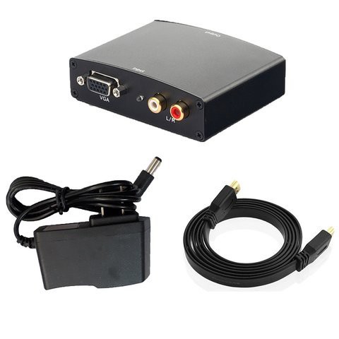 Bộ chuyển đổi VGA sang HDMI (Hộp Sắt) - Có Âm Thanh + Có Adapter kèm theo - ZQH003