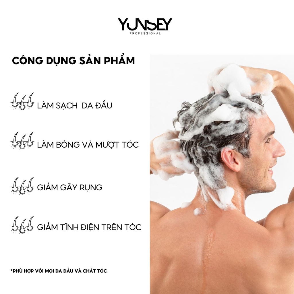 Dầu Gội Làm Sạch Tóc Và Dưỡng Tóc Dành Cho Nam Yunsey Shampoo For Men 380Ml