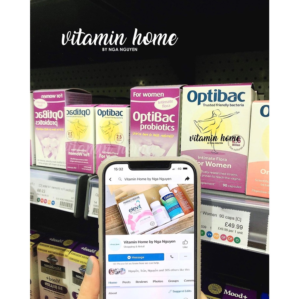 Men vi sinh Optibac tím  chuẩn nội địa Anh loại 30 viên