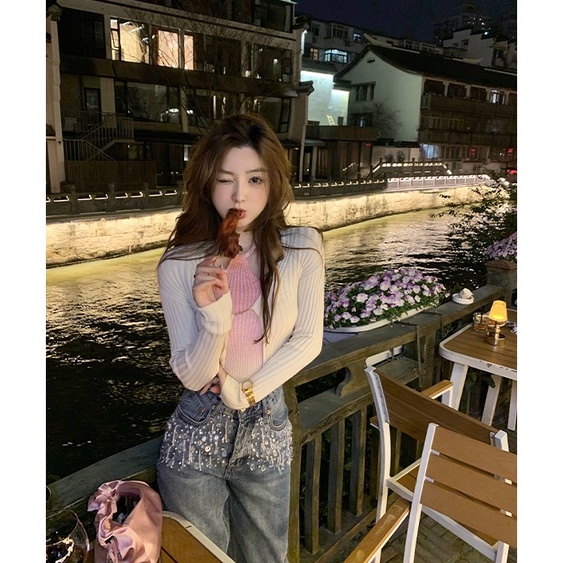 QADCOL Bộ Áo Camisole + Áo Khoác Cardigan Dệt Kim Mỏng Chống Nắng (Dùng Riêng Lẻ)