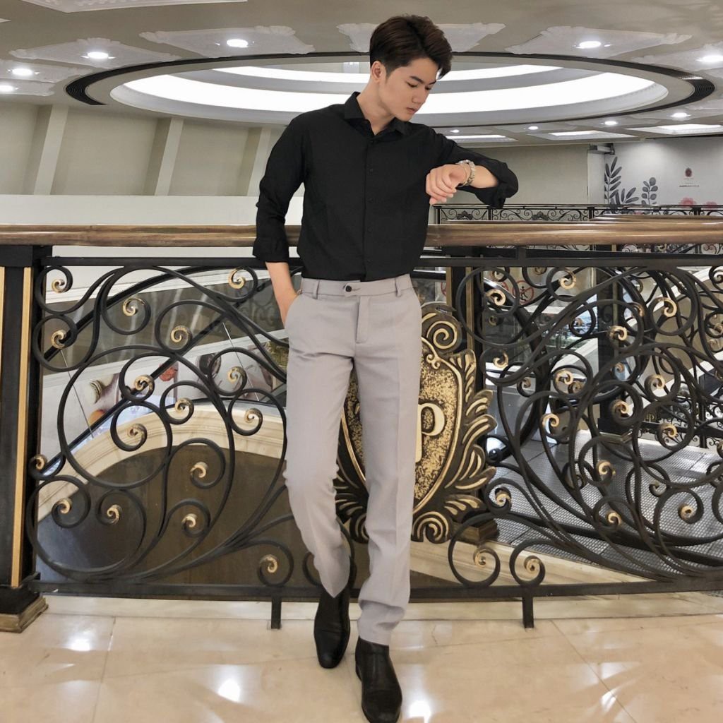 HÀNG LOẠI 1] Quần tây nam-Quần Âu Nam Đẹp- vải mịn co dãn,full màu ghi nhạt, ghi đậm, đen, xanh đen ST002 | BigBuy360 - bigbuy360.vn