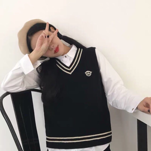 Áo gile len ulzzang