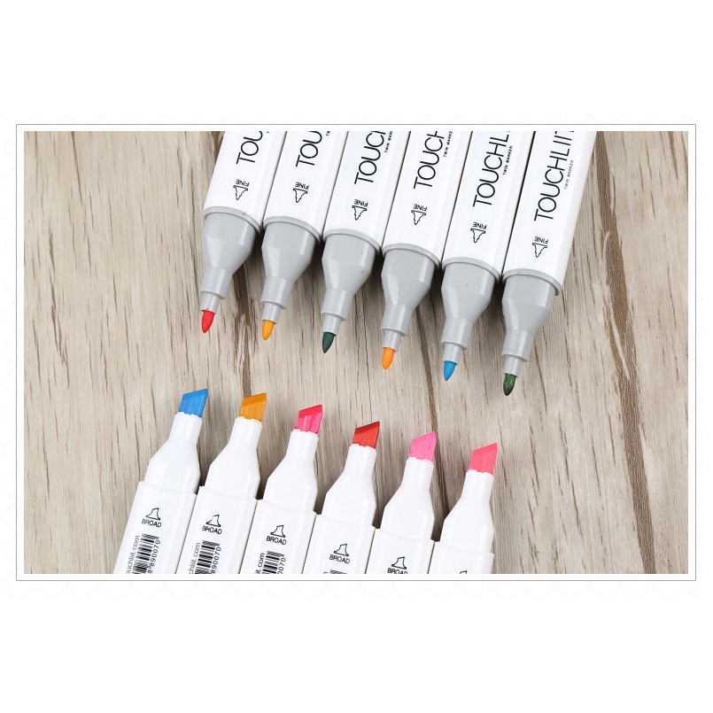 Bút Marker TOUCHLIIT 2 đầu thân trắng cao cấp 30/40/80 màu