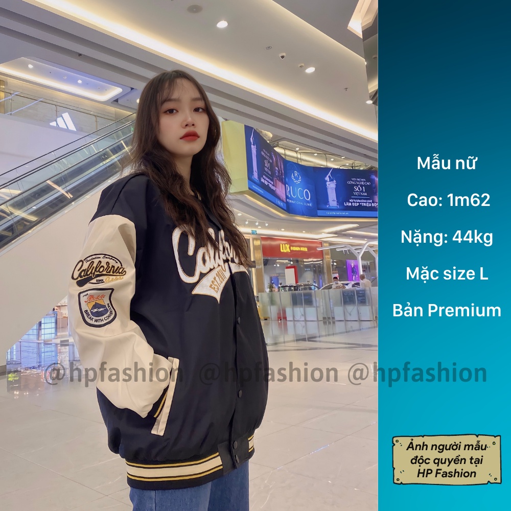 Áo bomber Jacket form rộng California vải dù ❤️ Áo khoác bóng chày chống nắng dáng Unisex nam nữ D12 - Happy Style