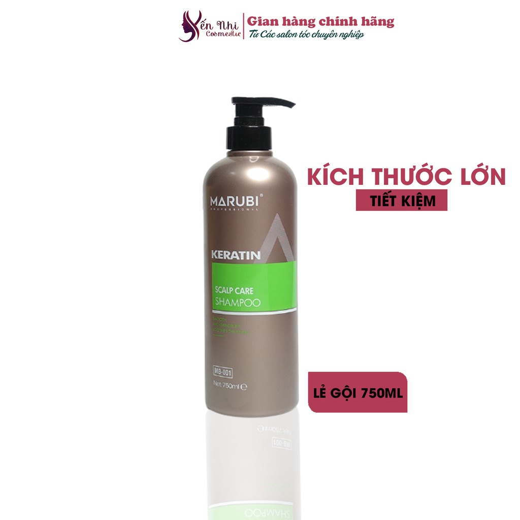 Lẻ Dầu gội đầu keratin Marubi cặp dầu gội xả phục hồi hư tổn giảm rụng tóc 750ml chính hãng, Mỹ phẩm tóc yến nhi