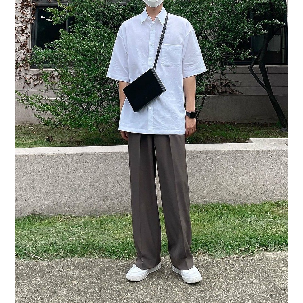Áo sơ mi cộc tay nam basic, dáng Hàn Quốc cực đẹp 🥺❤️💕