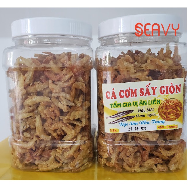 🐟 Cá cơm tẩm bột sấy giòn, hải sản khô đặc sản Nha Trang, hộp 500 gram - Seavy 🐟