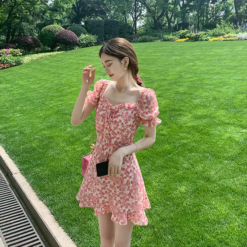 đầm hồng sexy đầm hở lưng đầm hoa nhí vintageváy tiểu thư sang chảnh đầm cổ vuông đầm bigsize nữ váy nữ xinh đầm vintage váy nữ xinh váy đi chơi đầm đi tiệc đầm nữ