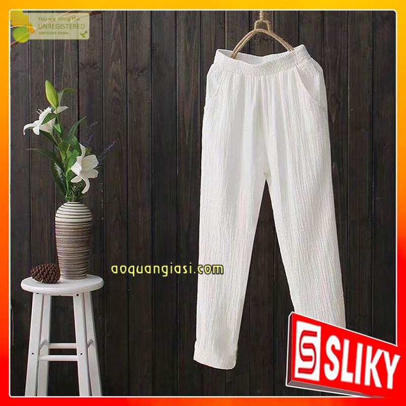 Quần đũi lưng thun dạng baggy 2 màu đen, trắng size S,M AQGS MT913 rẻ đẹp chuẩn store hàn quốc freeship 50k