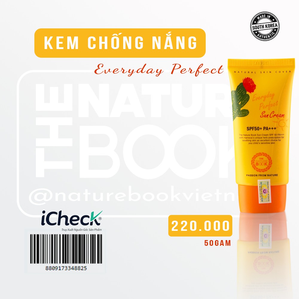 { Chính hãng} Kem chống nắng  vật lý Nature Book.SPF50+PA+++