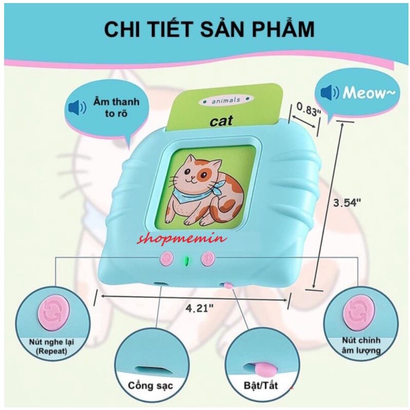 Máy Đọc Thẻ Flashcard Tiếng Anh Dành Cho Trẻ Em 510 từ vựng