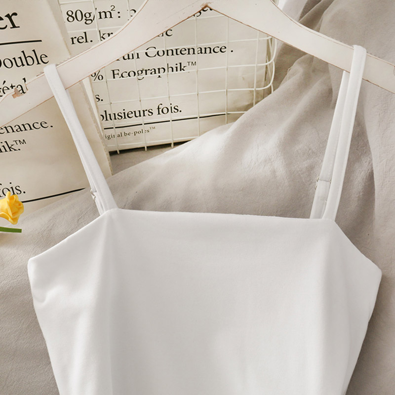 IELGYĐầm Ngắn Hai Dây Rút Dây Màu Đen Trơn Phong Cách Đơn Giản Dành Cho Nữ