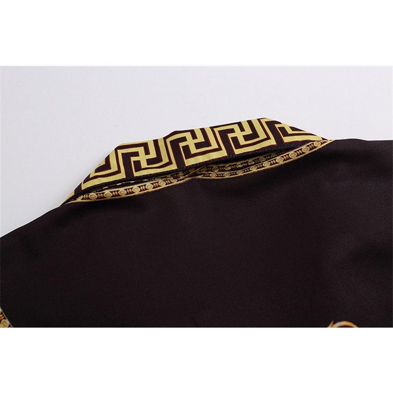 Versace Áo Sơ Mi In Họa Tiết Kỹ Thuật Số Thoải Mái Chất Lượng Cao Thời Trang retro