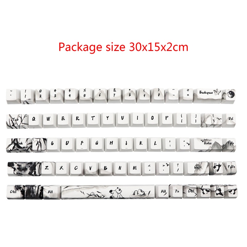 Nút Bàn Phím Cơ OEM PBT 68 Phím Hình Gấu Trúc Dễ Thương