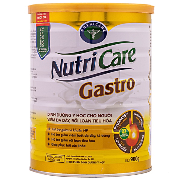 Sữa Dinh Dưỡng Nutricare Gastro Nutricare 900gr  Cho Người Rối Loạn Tiêu Hóa Và Các Vấn Đề Về Dạ Dày