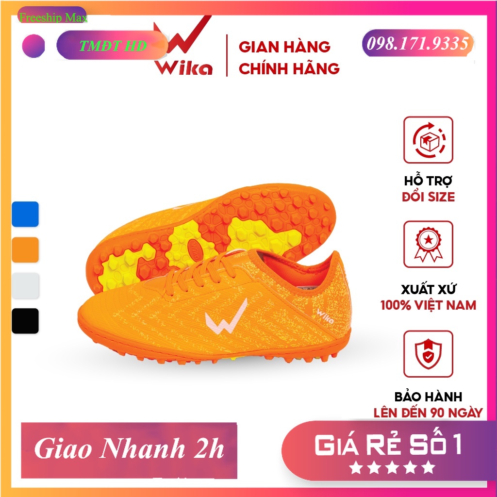 ◐◘✟⭐ Giày Bóng Đá Nam WIKA Hunter II Chính Hãng Họa Tiết, Đường Vân Nổi Bật Sắc Nét, Đế TF Thế Hệ Mới Cao Cấp, Bền Đẹp