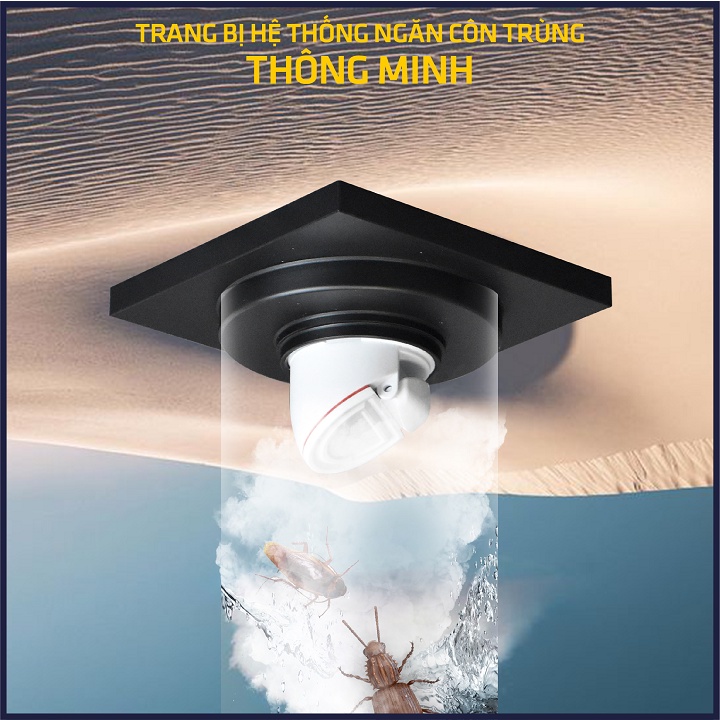 Phễu thoát sàn ngăn mùi hôi thoát nước nhanh đồng mạ đen kích thước 100x100mm HIWIN FD-1410B