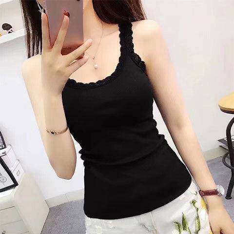 Áo Hai Dây Cổ Tròn Phối Ren Plus Size Quyến Rũ Dành Cho Nữ