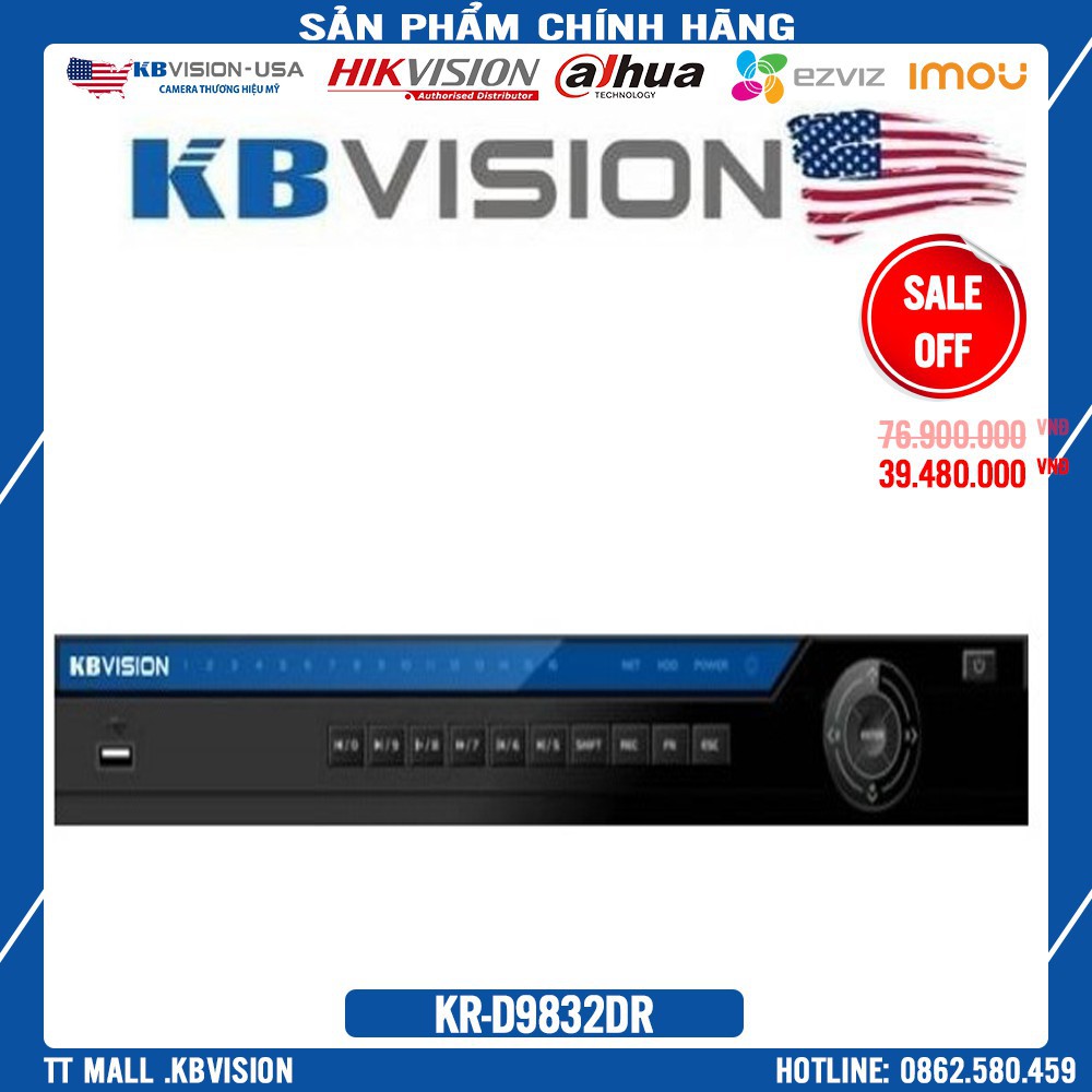 . Đầu ghi hình 32 kênh 5in1 Kbvision KR-D9832DR .