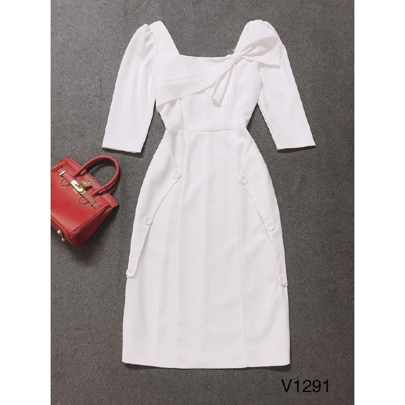 [ xả kho ] MiD Đầm kate Nhật trắng V1291 dáng suông Mie Design kèm ảnh thật